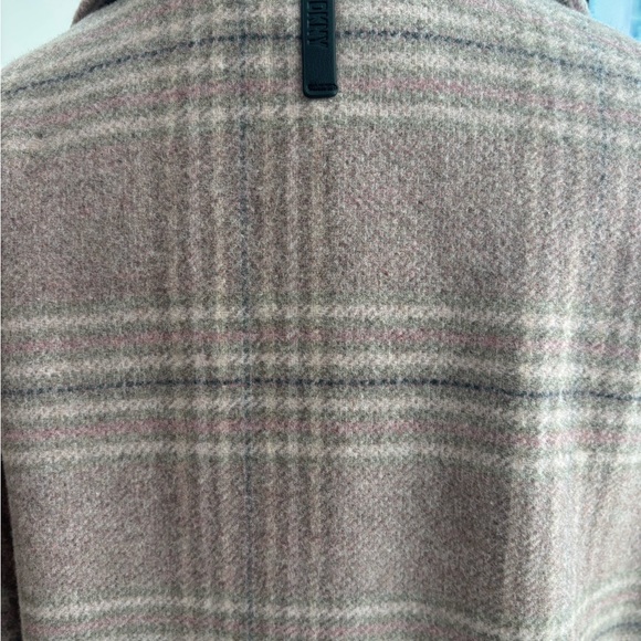 DKNY New York Plaid Wool Blend Coat – Blush Pink / Taupe - Picture 3 of 5